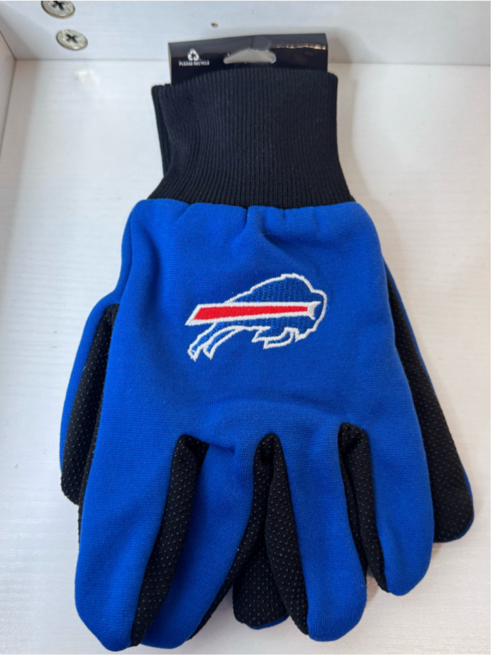 Men's NFL Buffalo Bills Utility Gloves One Size Blue and Black